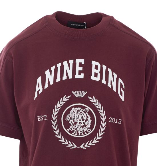 26FW 애니빙 반팔 티셔츠 A0812695 BGN28BURGUNDY RED - ANINE BING