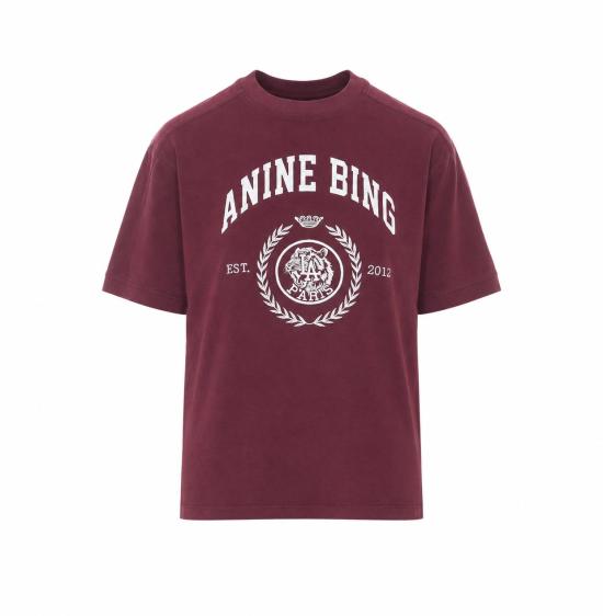 26FW 애니빙 반팔 티셔츠 A0812695 BGN28BURGUNDY RED