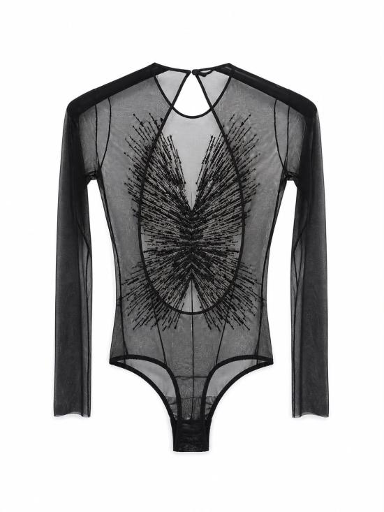 26FW 아멘쿠튀르 바디수트 티셔츠 AMW26704 009 BLACK - AMEN COUTURE