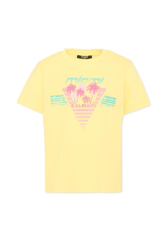 25FW [키즈] 발망 티셔츠 BW8R01 Z0057 203 YELLOW