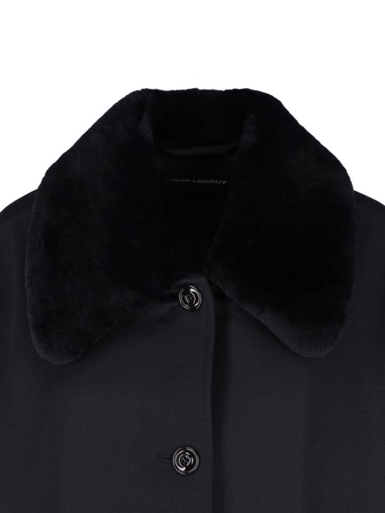 26FW 아워레가시 툰드라 버진 울 코트 W4261TCB COARSE BLACK GABARDINE - OUR LEGACY