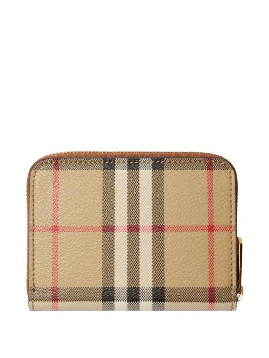 26FW 버버리 스몰 체크 집 어라운드 월렛 8109810 A9534 BEIGE - BURBERRY