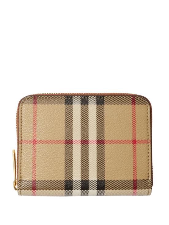 26FW 버버리 스몰 체크 집 어라운드 월렛 8109810 A9534 BEIGE