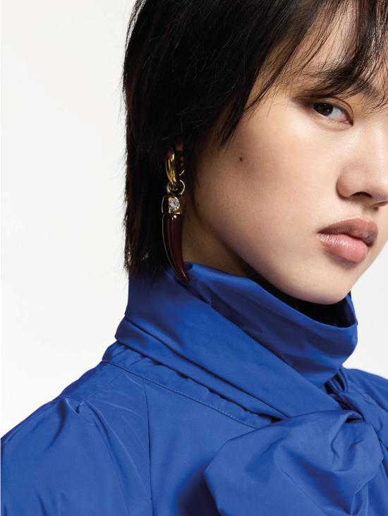 26FW 에센셜앤트워프 이어링 Orecchini con Ciondolo a Forma di Corno 마로네/베르데 - ESSENTIEL ANTWERP