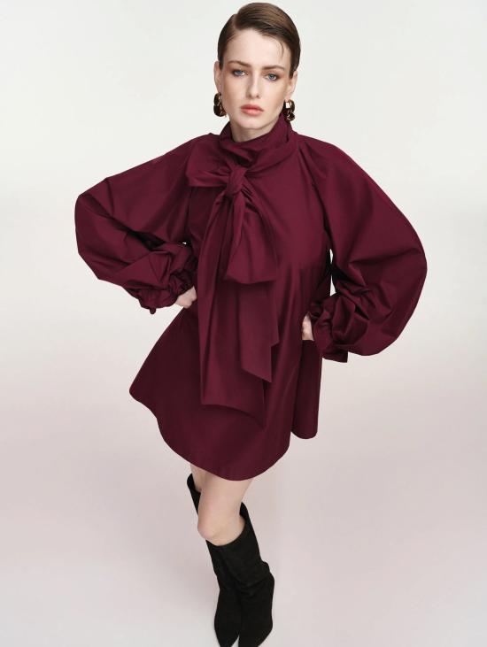 26FW 에센셜앤트워프 의류 아비토 미디 아 트라페지오 콘 피오코 보르도 - ESSENTIEL ANTWERP
