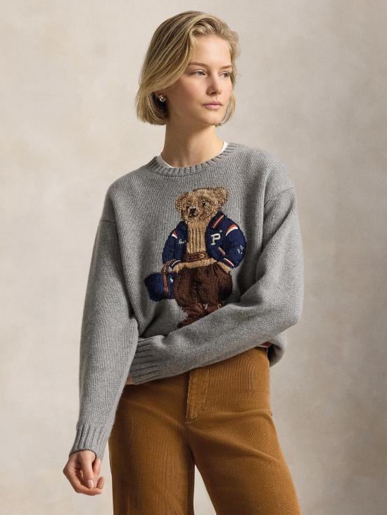 26FW 랄프 로렌 스웨터 Maglione In Misto Lino e Cotone con 폴로 베어 그리지오