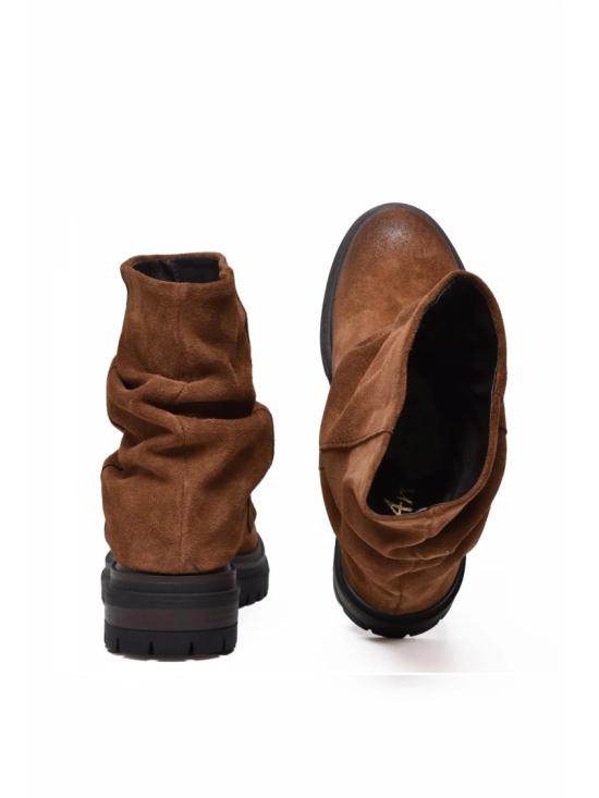 25FW Aria Shoes 부츠 브라운 스웨이드 슬라우치 앵클 - OTHER BRANDS