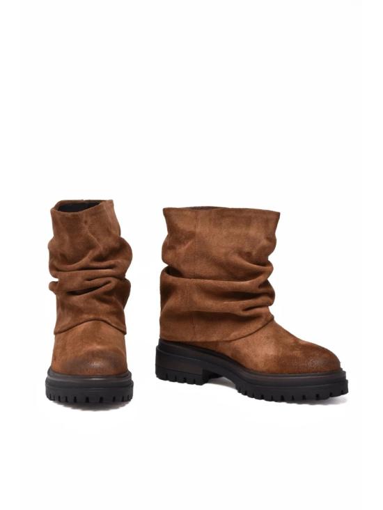 25FW Aria Shoes 부츠 브라운 스웨이드 슬라우치 앵클 - OTHER BRANDS