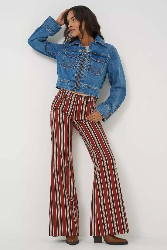  랭글러 데님 팬츠 70년대 플레어 데저트 디스코 진 데님 - WRANGLER