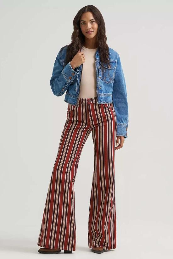  랭글러 데님 팬츠 70년대 플레어 데저트 디스코 진 데님 - WRANGLER
