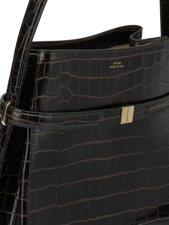 26FW 토템 벨티드 크로커 엠보스드 버킷백 244 WAL0048 LE0076 034DARK BROWN - TOTEME