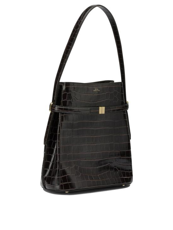 26FW 토템 벨티드 크로커 엠보스드 버킷백 244 WAL0048 LE0076 034DARK BROWN - TOTEME