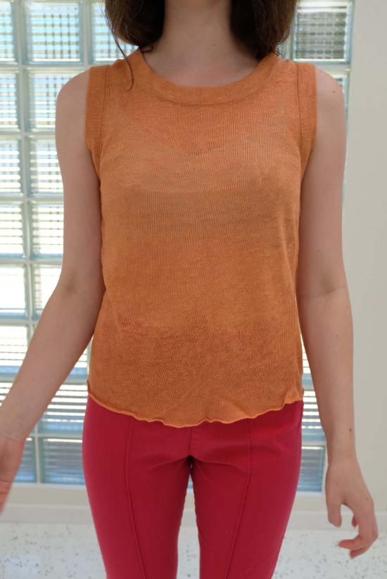  Lina Rennell 민소매 티셔츠 Beklina 리넨 탱크 클레이 - OTHER BRANDS