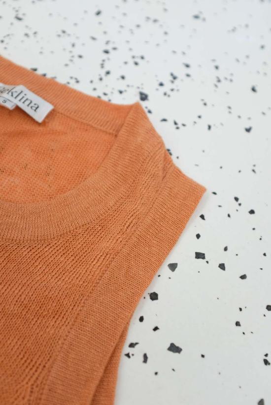  Lina Rennell 민소매 티셔츠 Beklina 리넨 탱크 클레이 - OTHER BRANDS