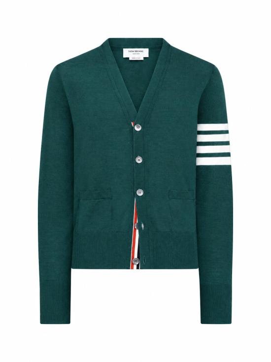 26FW 톰브라운 4바 서스테이너블 파인 메리노 울 클래식 가디건 MKC002AY1014 310 DK GREEN