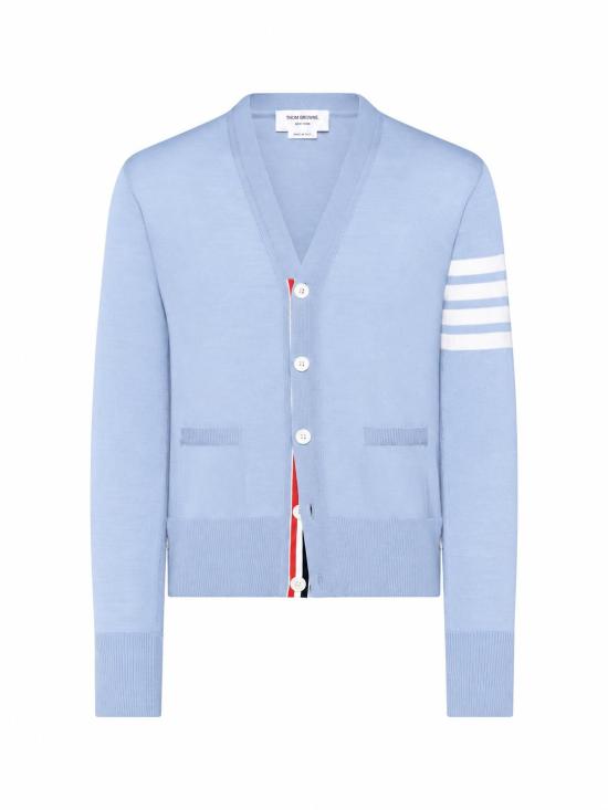 26FW 톰브라운 4바 서스테이너블 파인 메리노 울 클래식 가디건 MKC002AY1014 482 LT BLUE