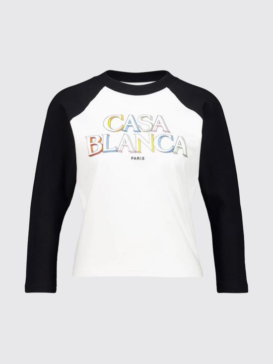 26FW 카사블랑카 탑 WPF26JTS085 01 Black - CASABLANCA