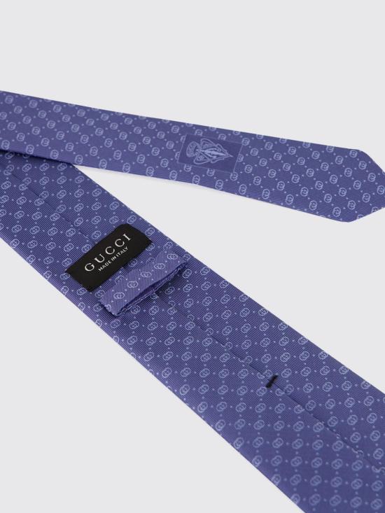 26FW 구찌 인터로킹 G 실크 자카드 타이 A006WU4E009 4900 Blue - GUCCI