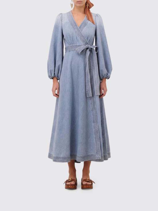 26FW 짐머만 롱 원피스 7266DSS262 SKYLK Blue