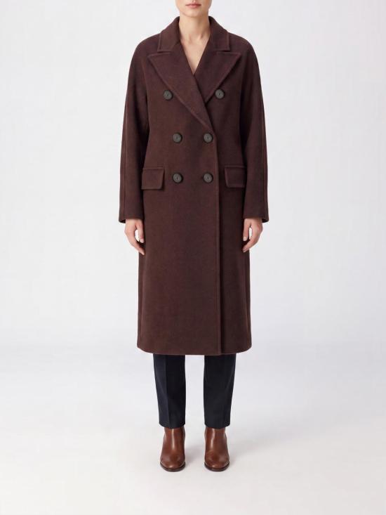 26FW 막스마라 더블 브레스티드 울 코트 2521016105600 001 Black