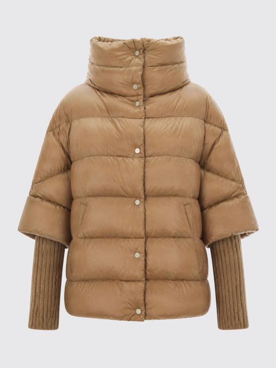 26FW 에르노 하이넥 퀼팅 케이프 다운 재킷 PI002256D12017Z 2157 Camel - HERNO