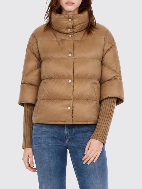 26FW 에르노 하이넥 퀼팅 케이프 다운 재킷 PI002256D12017Z 2157 Camel