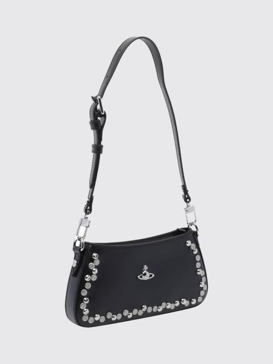 26FW 비비안웨스트우드 ORB 타샤 레더 스터드 숄더백 5801000JWL002V N402 Black - VIVIENNE WESTWOOD