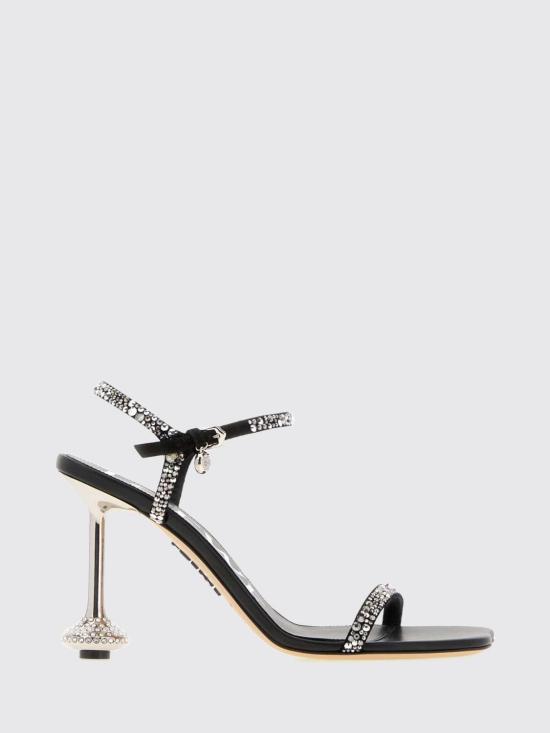26FW 로에베 토이 스웨이드 스트라스 샌들 LLST465X07 BLACKSILVER