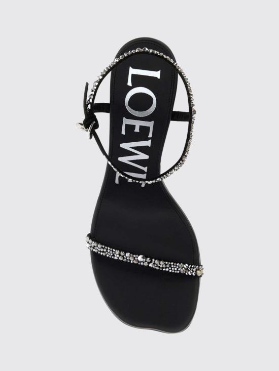 26FW 로에베 토이 스웨이드 스트라스 샌들 LLST465X07 BLACKSILVER - LOEWE