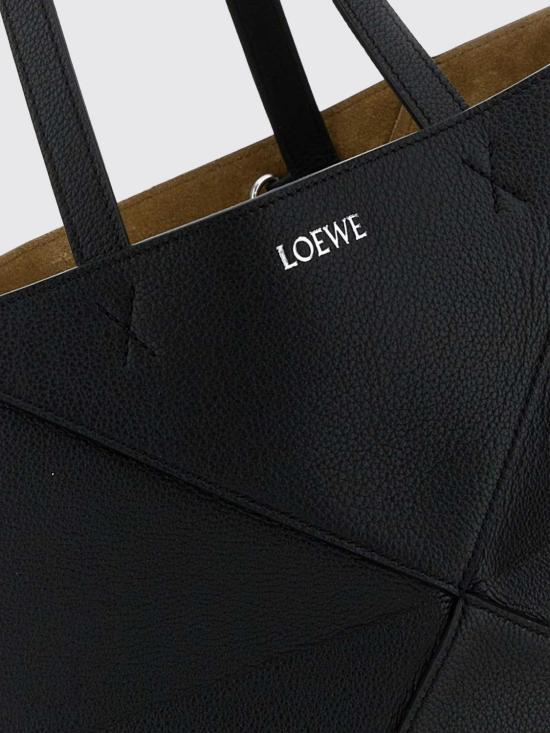 26FW 로에베 미디엄 호리존탈 퍼즐 폴드 토트 A779PEWX04 1100 Black - LOEWE