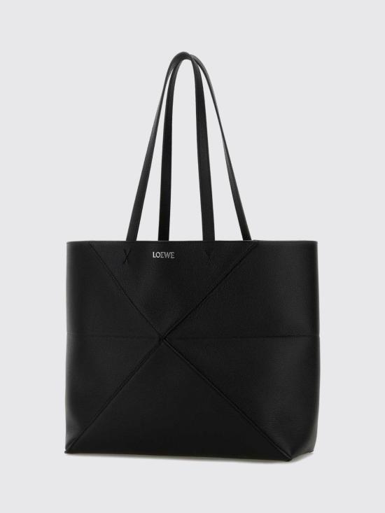 26FW 로에베 미디엄 호리존탈 퍼즐 폴드 토트 A779PEWX04 1100 Black - LOEWE