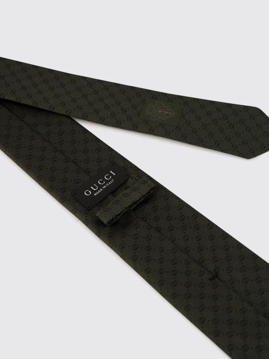 26FW 구찌 인터로킹 G 실크 자카드 타이 A006WU4E009 3000 Green - GUCCI
