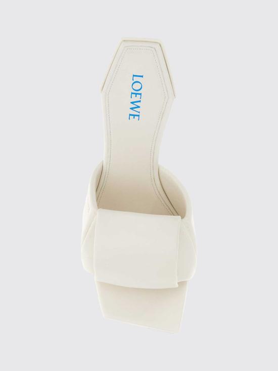 26FW 로에베 오리가미 램스킨 슬라이드 샌들 L815465XBE White - LOEWE