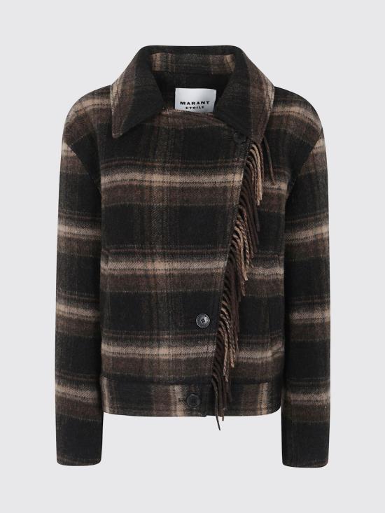 26FW 이자벨마랑에뚜왈 에뚜왈 길레안 체크 울 코트 MA0571FAD3D01E BKKI Black - ISABEL MARANT ETOILE