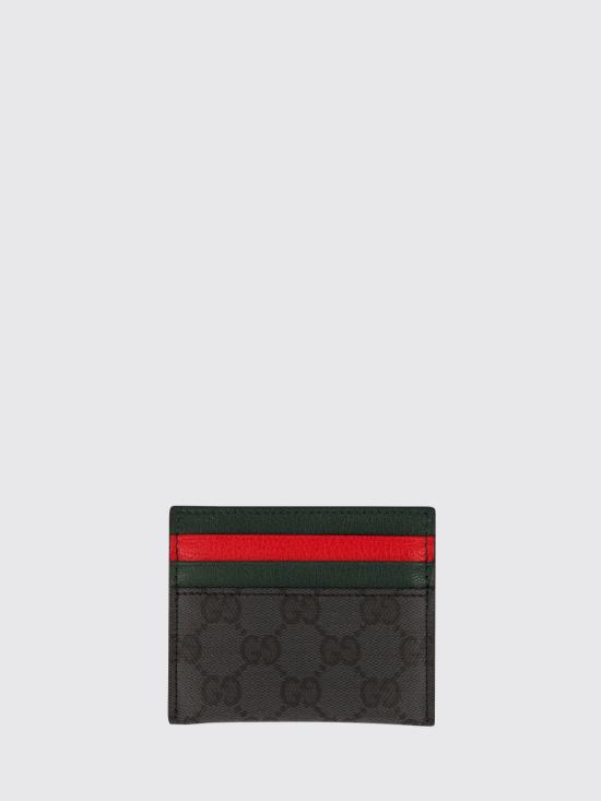 26FW 구찌 GG 캔버스 웹 카드 슬롯 카드 케이스 A0071BFAGI8 1081 Black - GUCCI