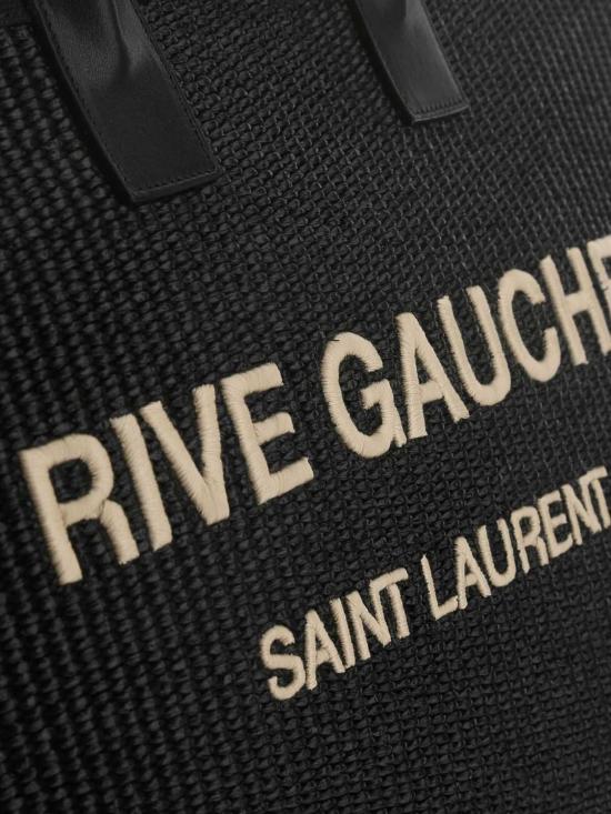 26FW 생로랑 리브 고쉬 라지 토트백 자수 라피아 앤 레더 5094152M21E 1050 Black - SAINT LAURENT
