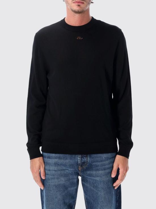 26FW 디젤 K 밸리엄 컷아웃 로고 울 점퍼 A174420DCCH 9XX Black