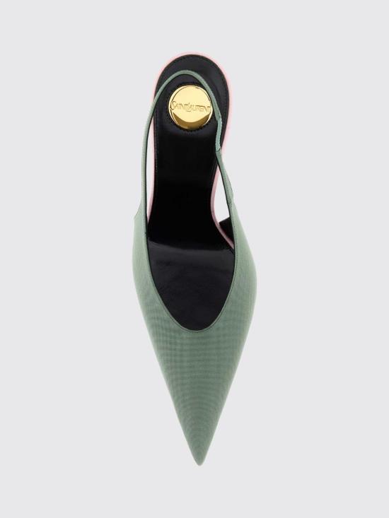 26FW 생로랑 로레다나 110 패브릭 슬링백 펌프스 힐 A0018127GAC 1301 Sage - SAINT LAURENT