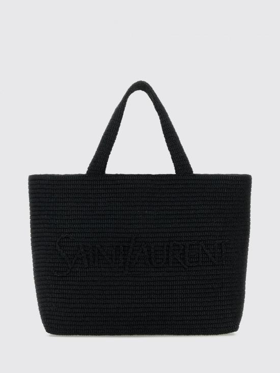 26FW 생로랑 라피아 토트백 756269GAAEI 1000 Black