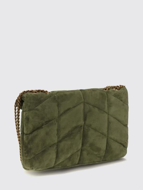 26FW 생로랑 토이 푸퍼 스웨이드 숄더백 7593371U807 3353 Green - SAINT LAURENT