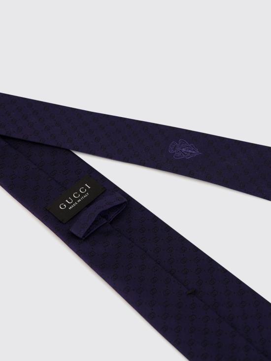 26FW 구찌 인터로킹 G 실크 자카드 타이 A006WU4E009 4100 Navy - GUCCI