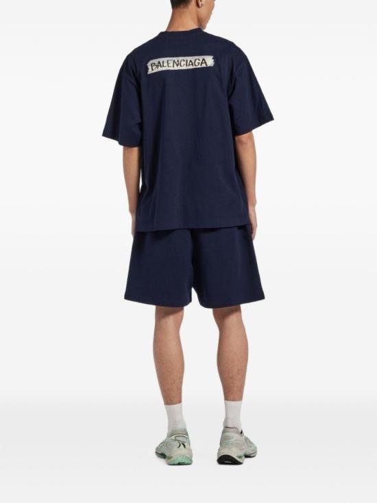 26FW 발렌시아가 마스킹 테이프 티셔츠 미디움 핏 764235TTVL68065 Blue - BALENCIAGA