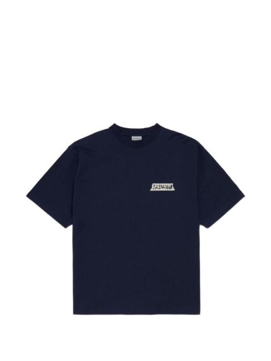 26FW 발렌시아가 마스킹 테이프 티셔츠 미디움 핏 764235TTVL68065 Blue