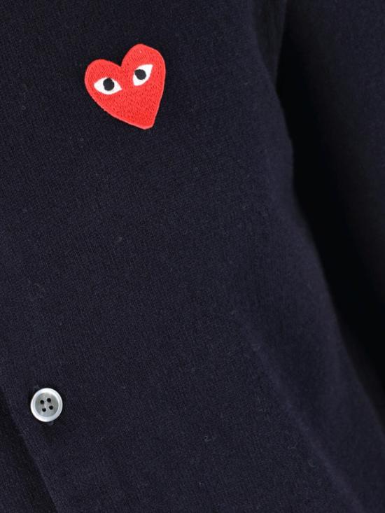 26FW 꼼데가르송 플레이 레드 하트 니트 가디건 AX N007 0512 Blue - COMME DES GARCONS