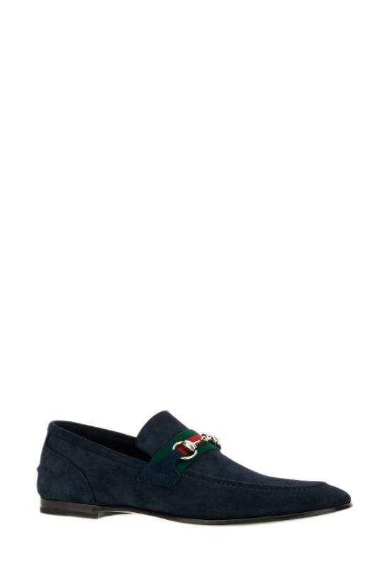 26FW 구찌 코모 홀스빗 스웨이드 로퍼 874936AAG9O 4055 Blu - GUCCI
