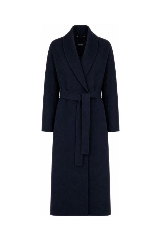 26FW 에스막스마라 폴도 버진 울 벨티드 롱 코트 2629016043600 012 DARK BLUE