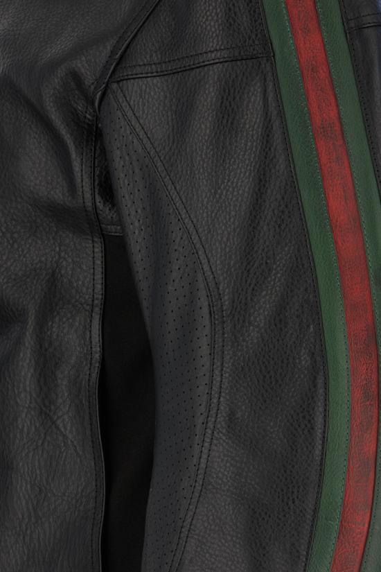 26FW 구찌 웹 디테일 레더 바이커 자켓 874158XNBDW 1060 NERO - GUCCI