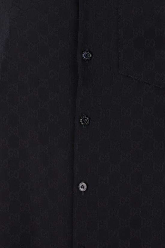 26FW 구찌 GG 실크 자카드 볼링 셔츠 GG 실크 자카드 볼링 셔츠 864366ZATF9 4294 Blu - GUCCI