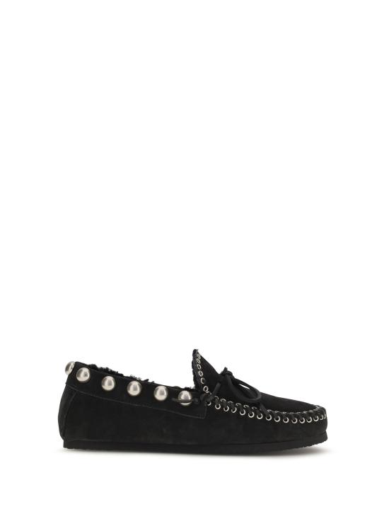 26FW 이자벨마랑 시어링 안감 스웨이드 로퍼 MC0019FAB3A25S 02FK BLACK