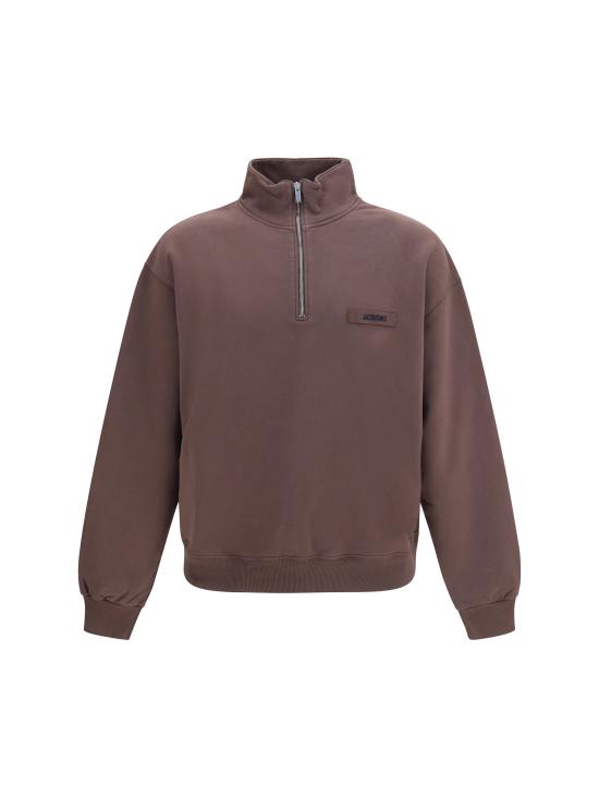 26FW 자크뮈스 하프 집업 스웨트 셔츠 SSM00313AJ00174 850 BROWN
